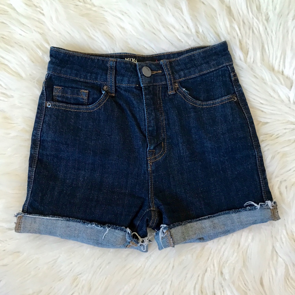 BDG High Rise Dark Wash Denim Shorts